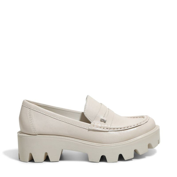 Sapato Mocassim Off White Couro Tratorado